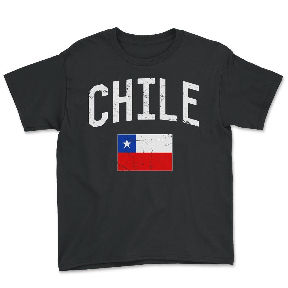 Chile Flag - Youth Tee - Black