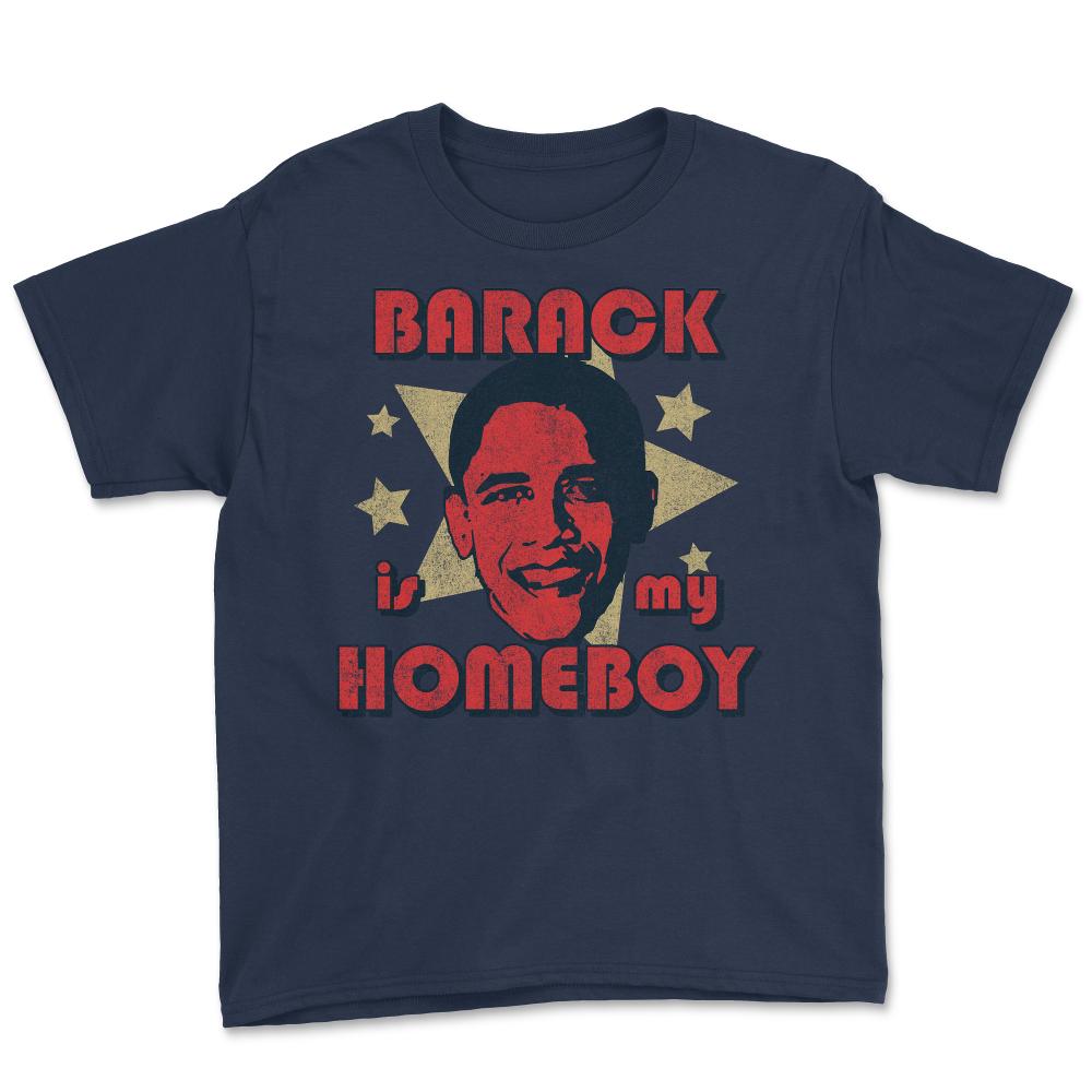 Barack Is My Homeboy Retro - Youth Tee - Navy