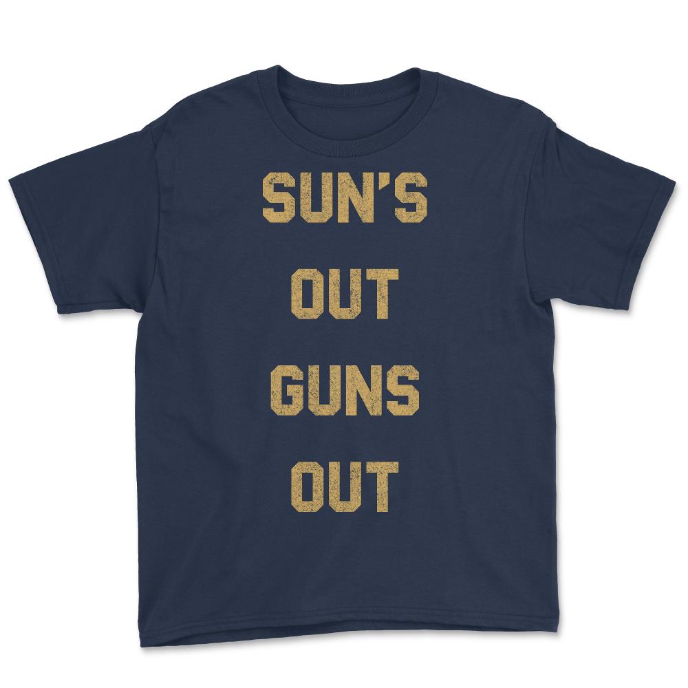 Suns Out Guns Out Retro - Youth Tee - Navy