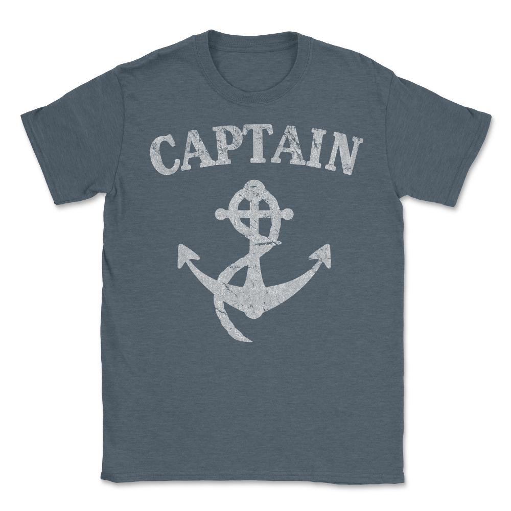 Retro Captain Of The Ship - Unisex T-Shirt - Dark Grey Heather