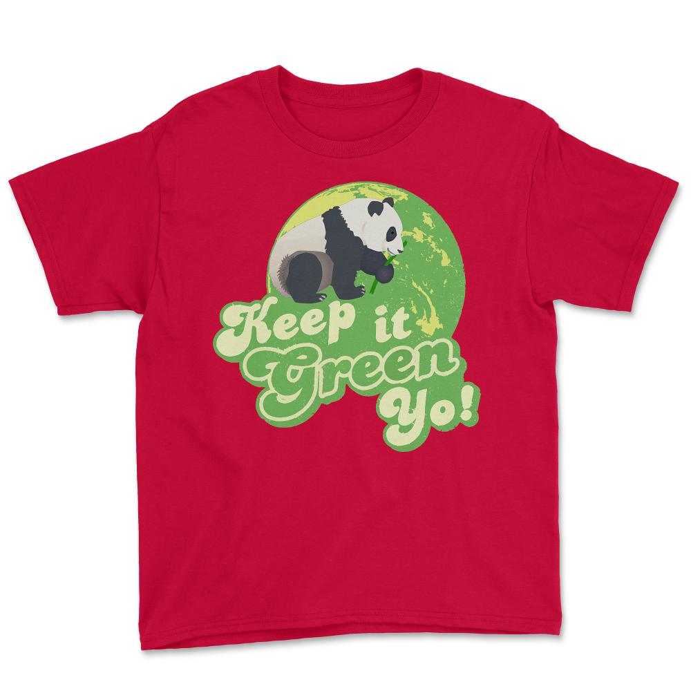 Keep It Green Panda Yo - Youth Tee - Red