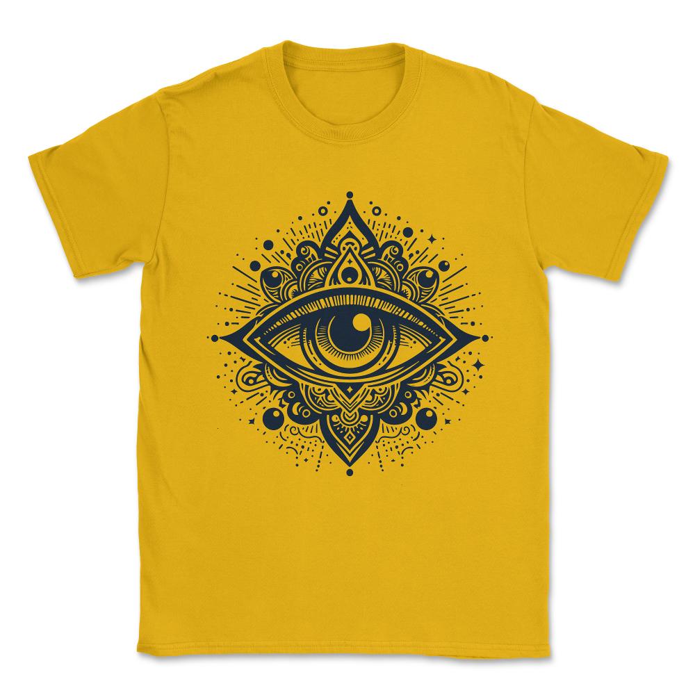 Mystical Third Eye Spiritual Unisex T-Shirt - Gold
