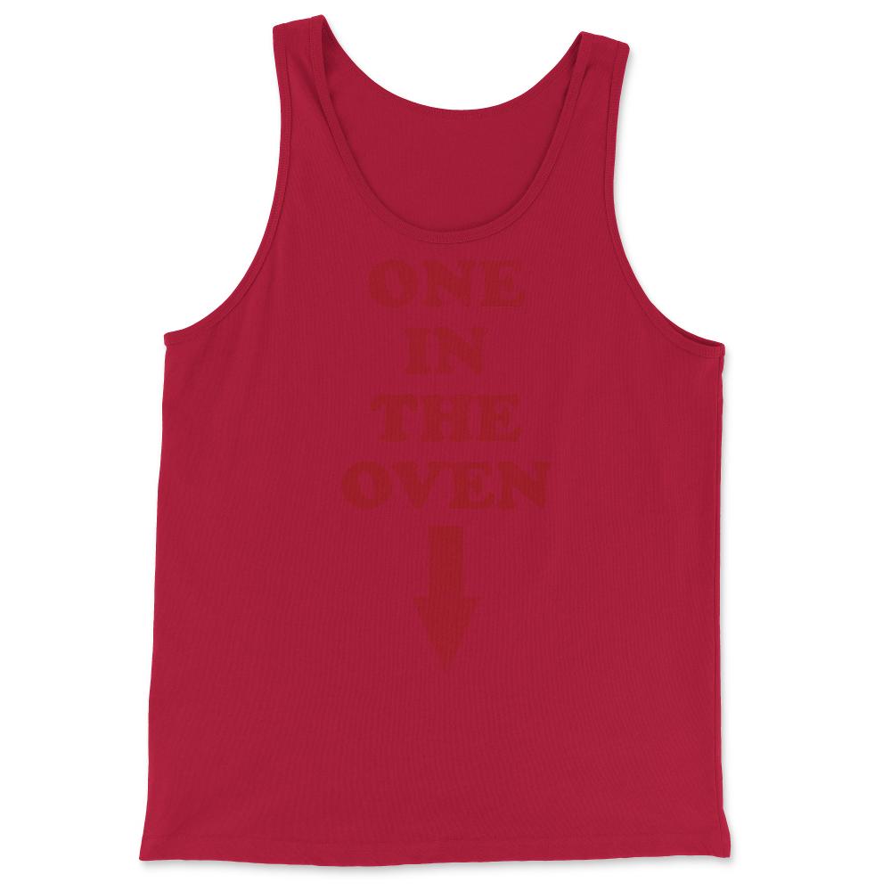 One In The Oven Expecting Pregnant - Tank Top - Red