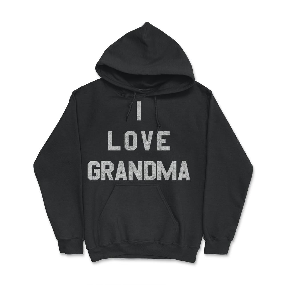 I Love Grandma White Retro - Hoodie - Black