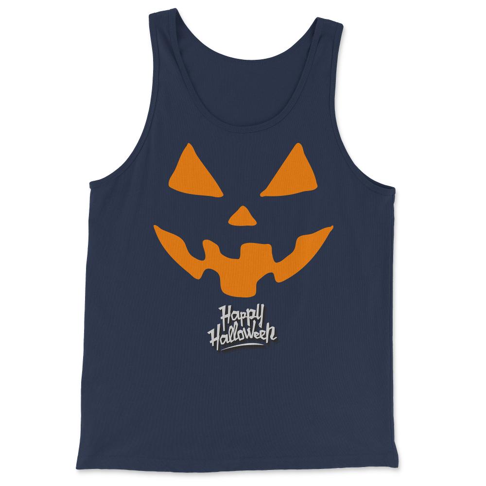 Jack-O-Lantern Pumpkin Happy Halloween - Tank Top - Navy