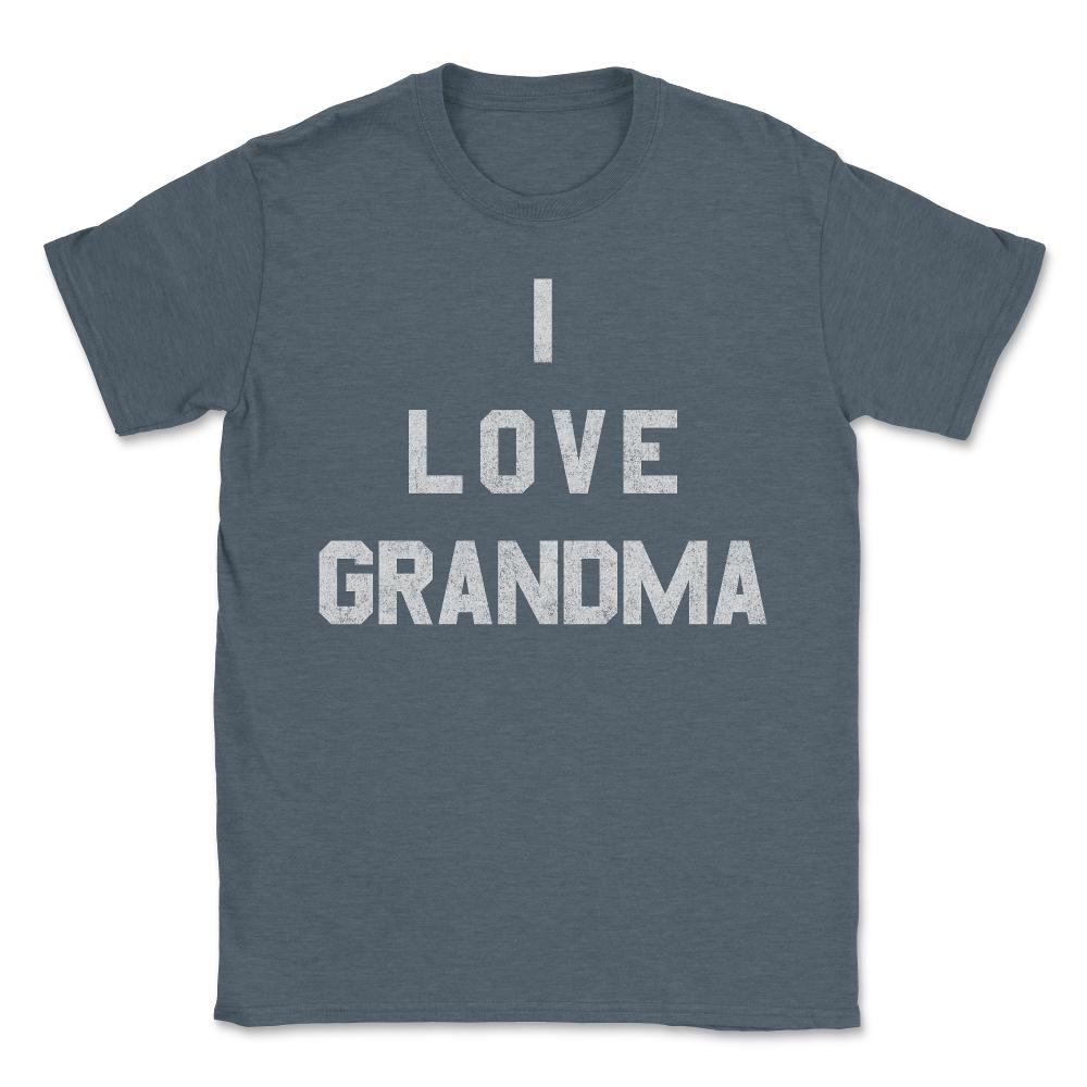 I Love Grandma White Retro - Unisex T-Shirt - Dark Grey Heather
