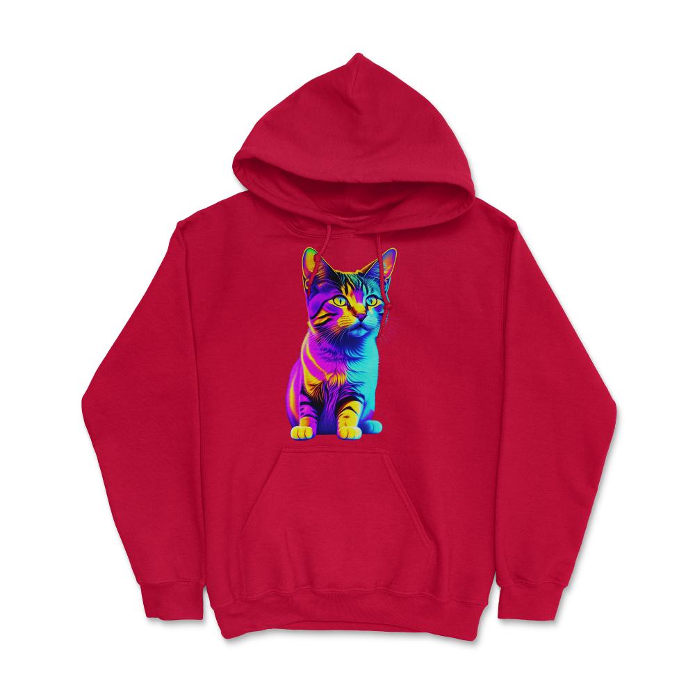 Colorful Rainbow Kitten - Hoodie - Red