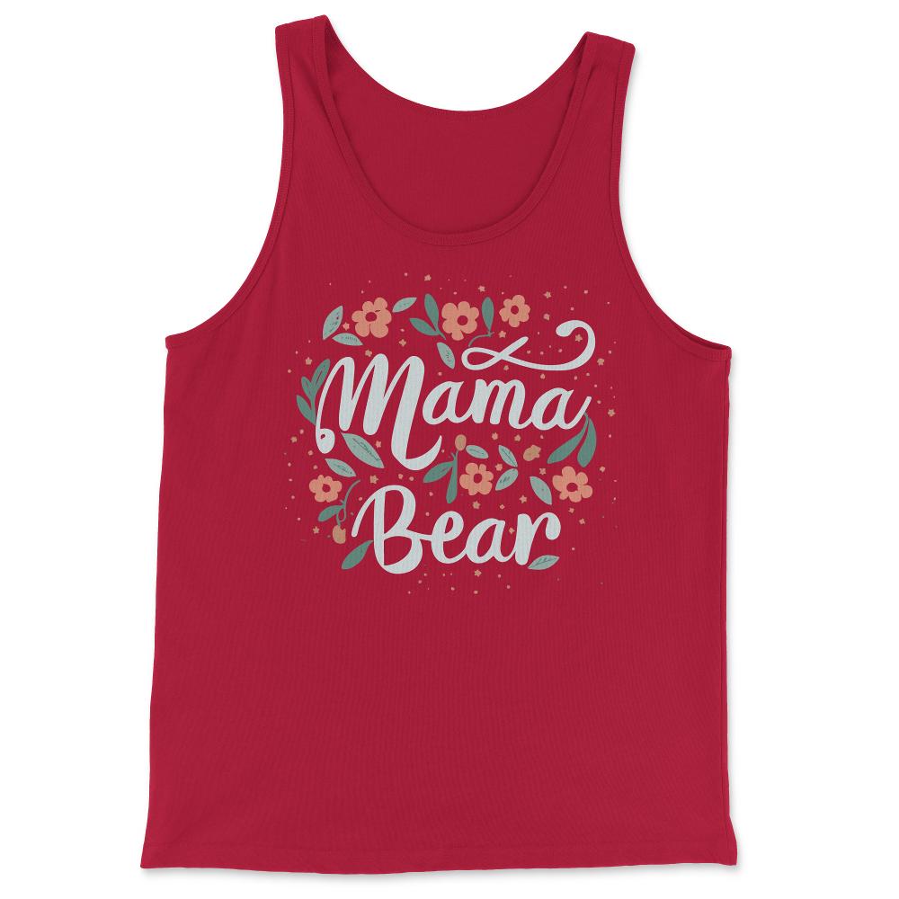 Mama Bear Floral - Tank Top - Red