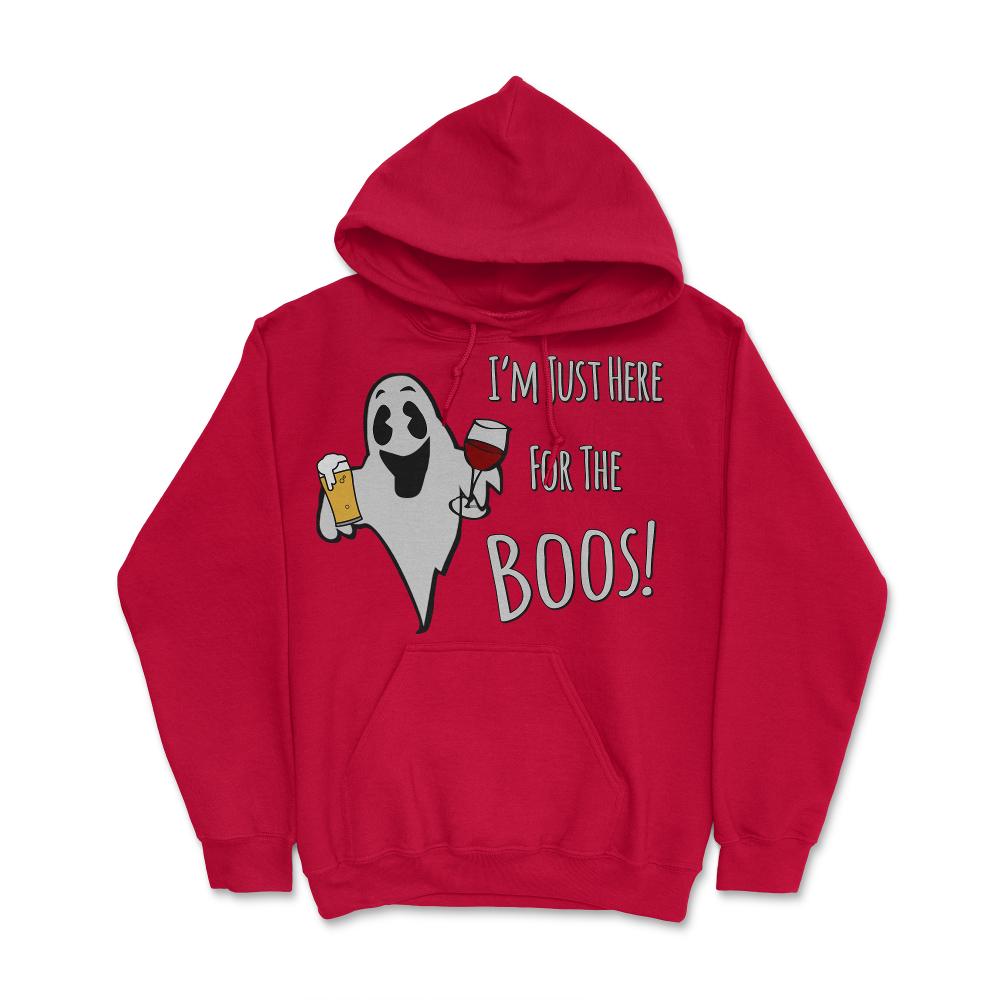 I'm Just Here For the Boos Beer and Wine - Hoodie - Red