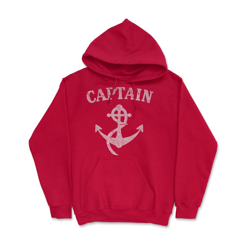 Retro Captain Of The Ship - Hoodie - Red