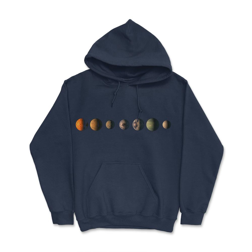 Trappist-1 7 Planet Lineup - Hoodie - Navy