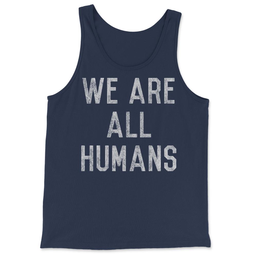Retro We Are All Humans - Tank Top - Navy