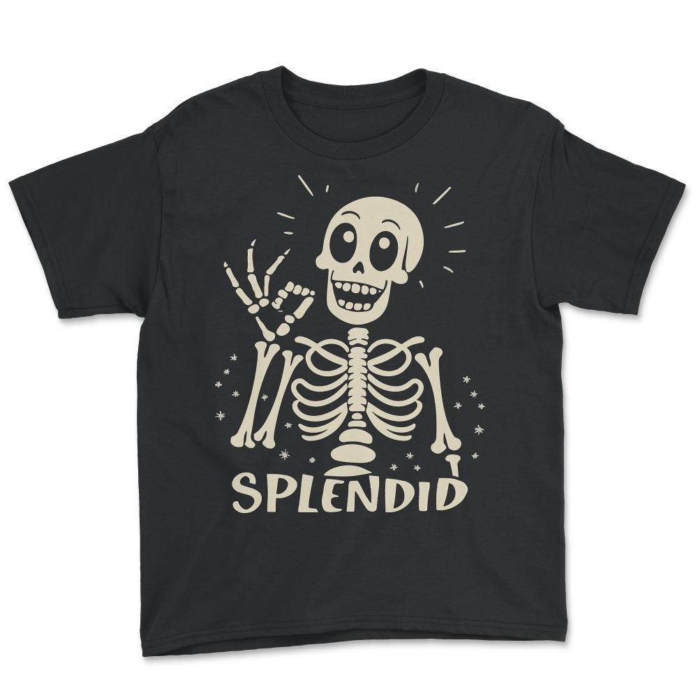 Splendid Skeleton Funny Halloween - Youth Tee - Black