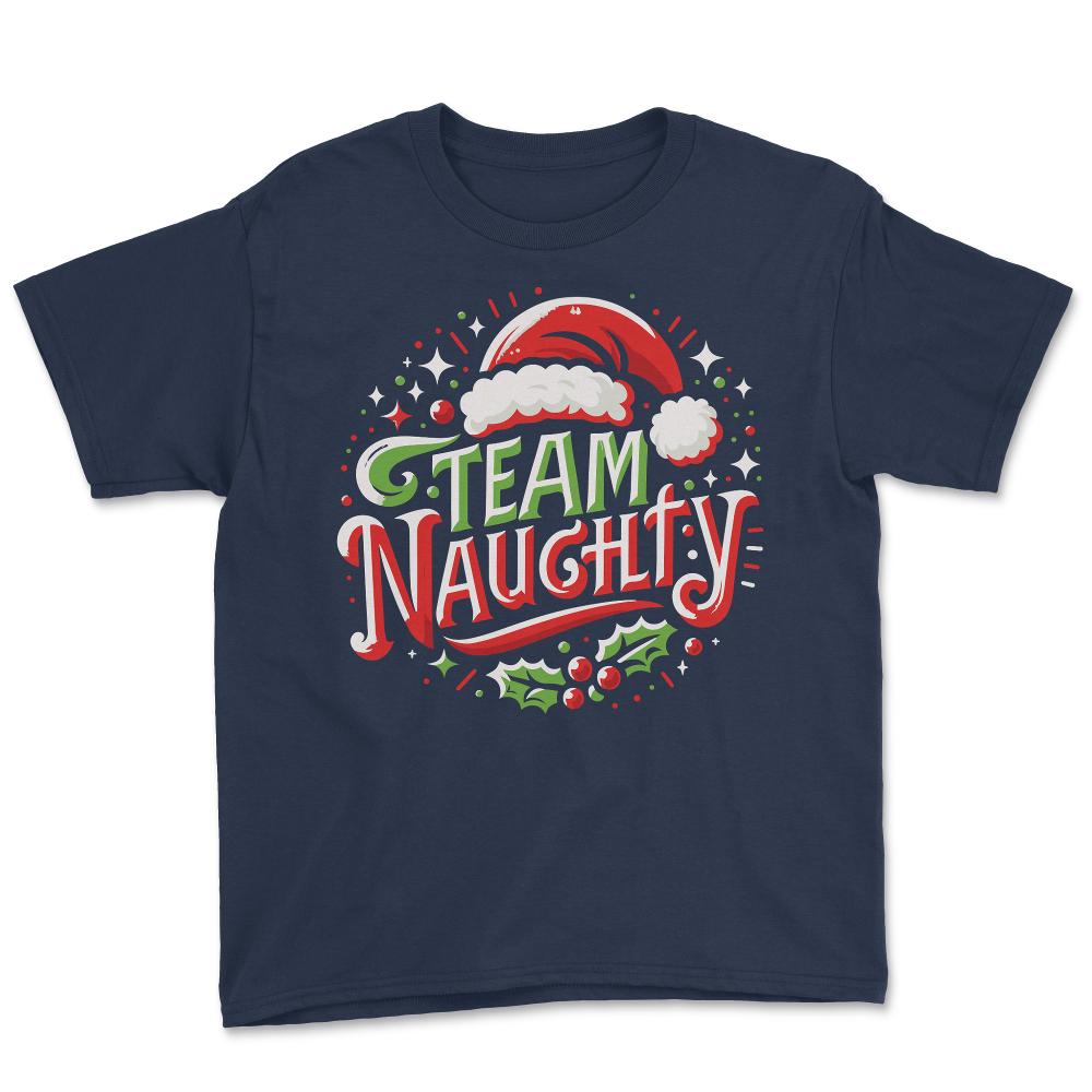 Team Naughty Funny Christmas - Youth Tee - Navy