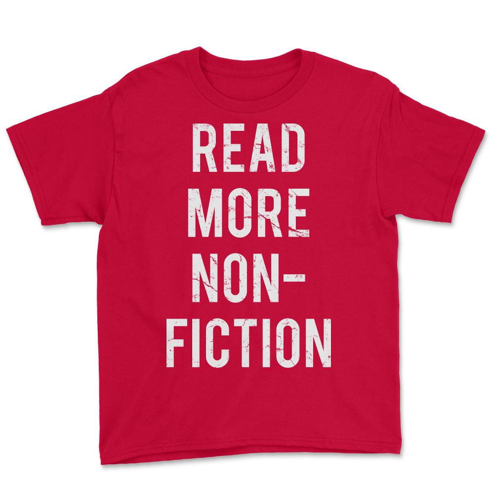 Retro Read More Non-Fiction Books - Youth Tee - Red