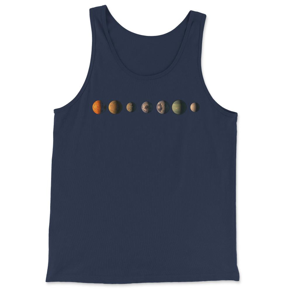 Trappist-1 7 Planet Lineup - Tank Top - Navy