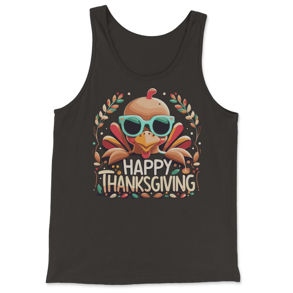 Happy Thanksgiving Turkey - Tank Top - Black