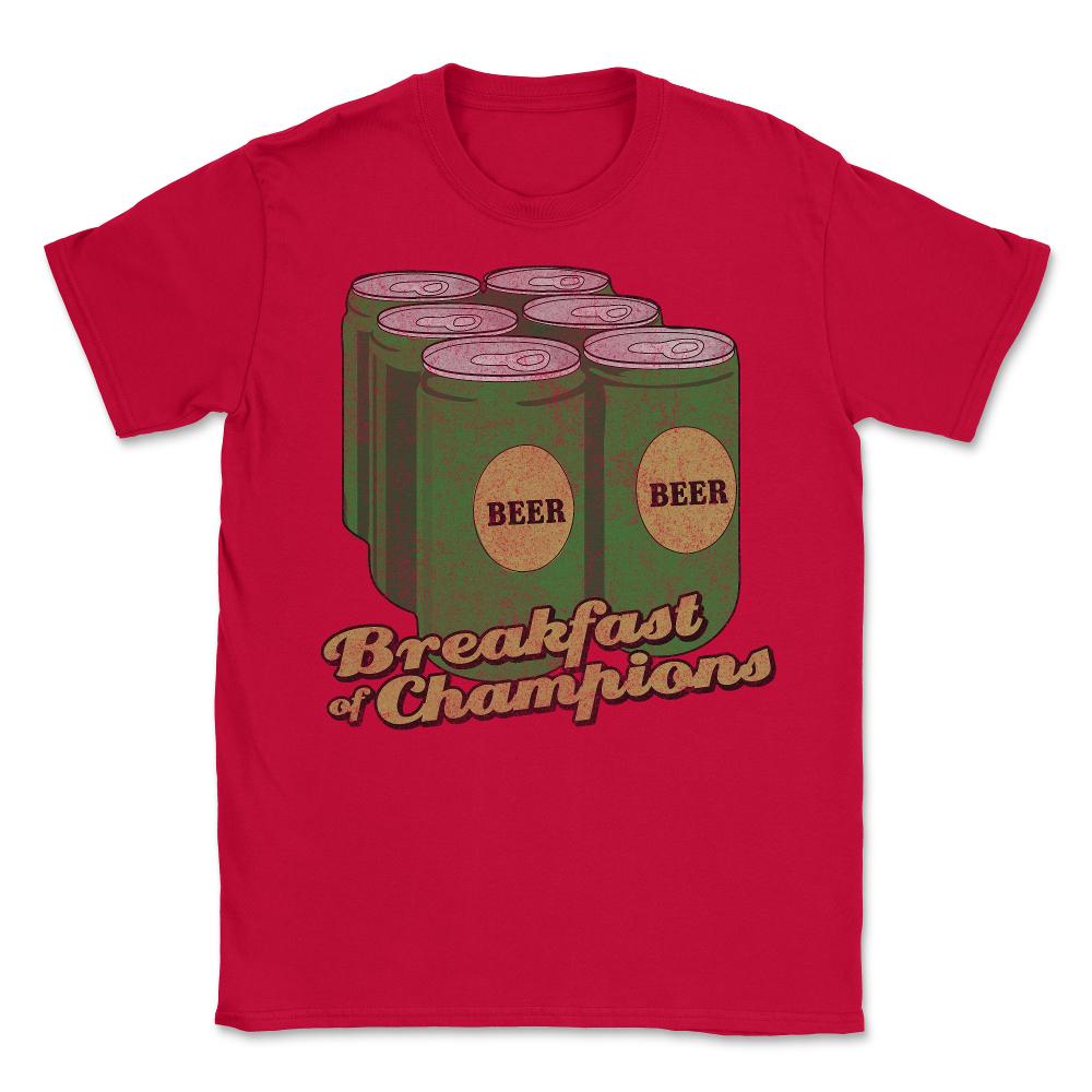 Beer Breakfast of Champions Retro - Unisex T-Shirt - Red