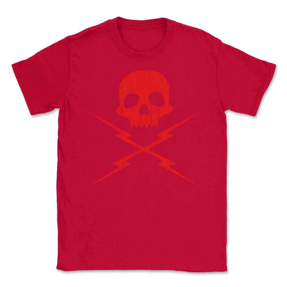 Skull And Bolts Retro - Unisex T-Shirt - Red