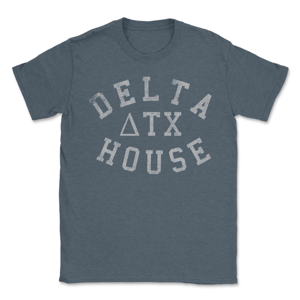 Delta House Retro - Unisex T-Shirt - Dark Grey Heather