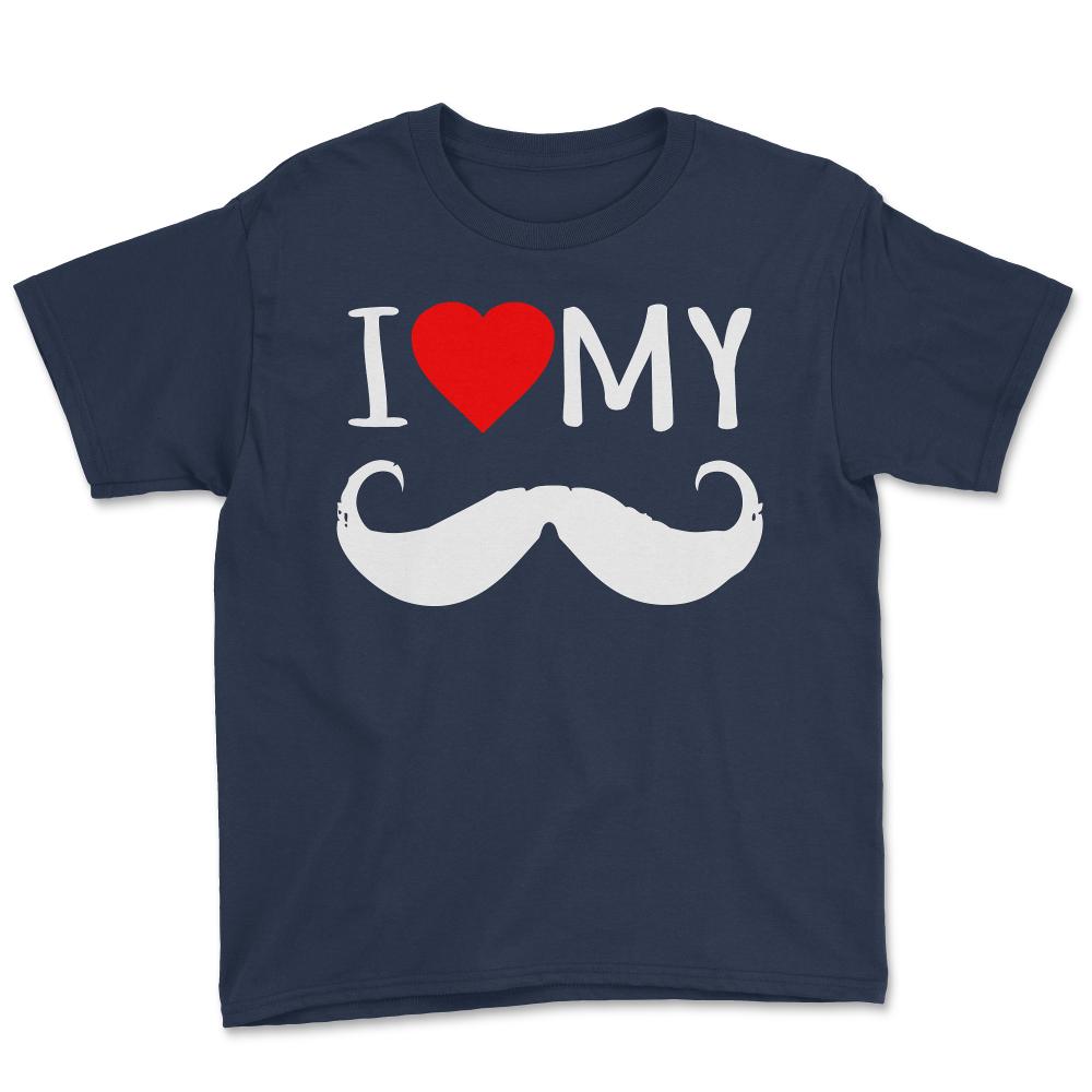 I Love My Moustache - Youth Tee - Navy