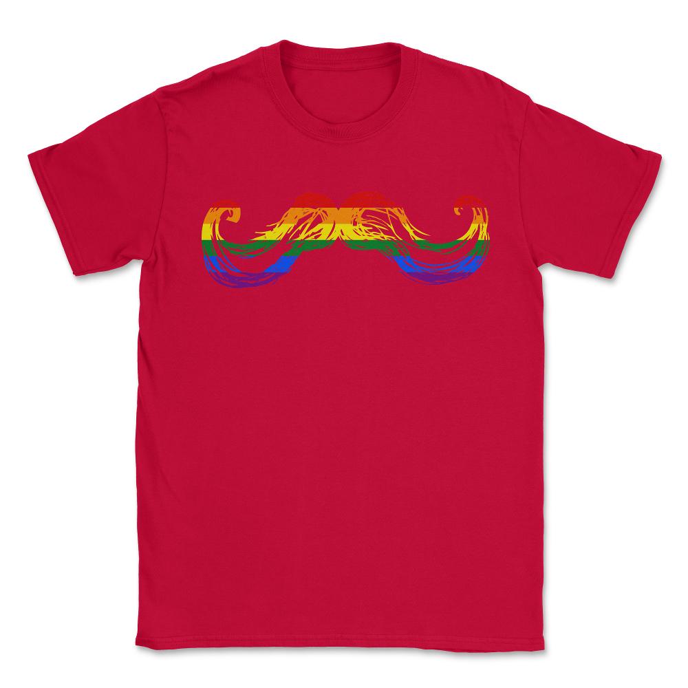 Gay Pride Mustache - Unisex T-Shirt - Red
