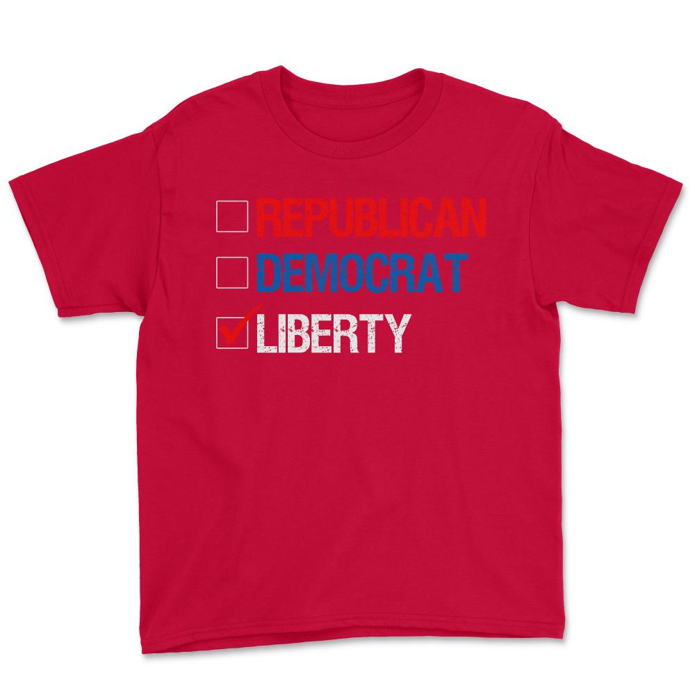 Republican Democrat Liberty Libertarian - Youth Tee - Red