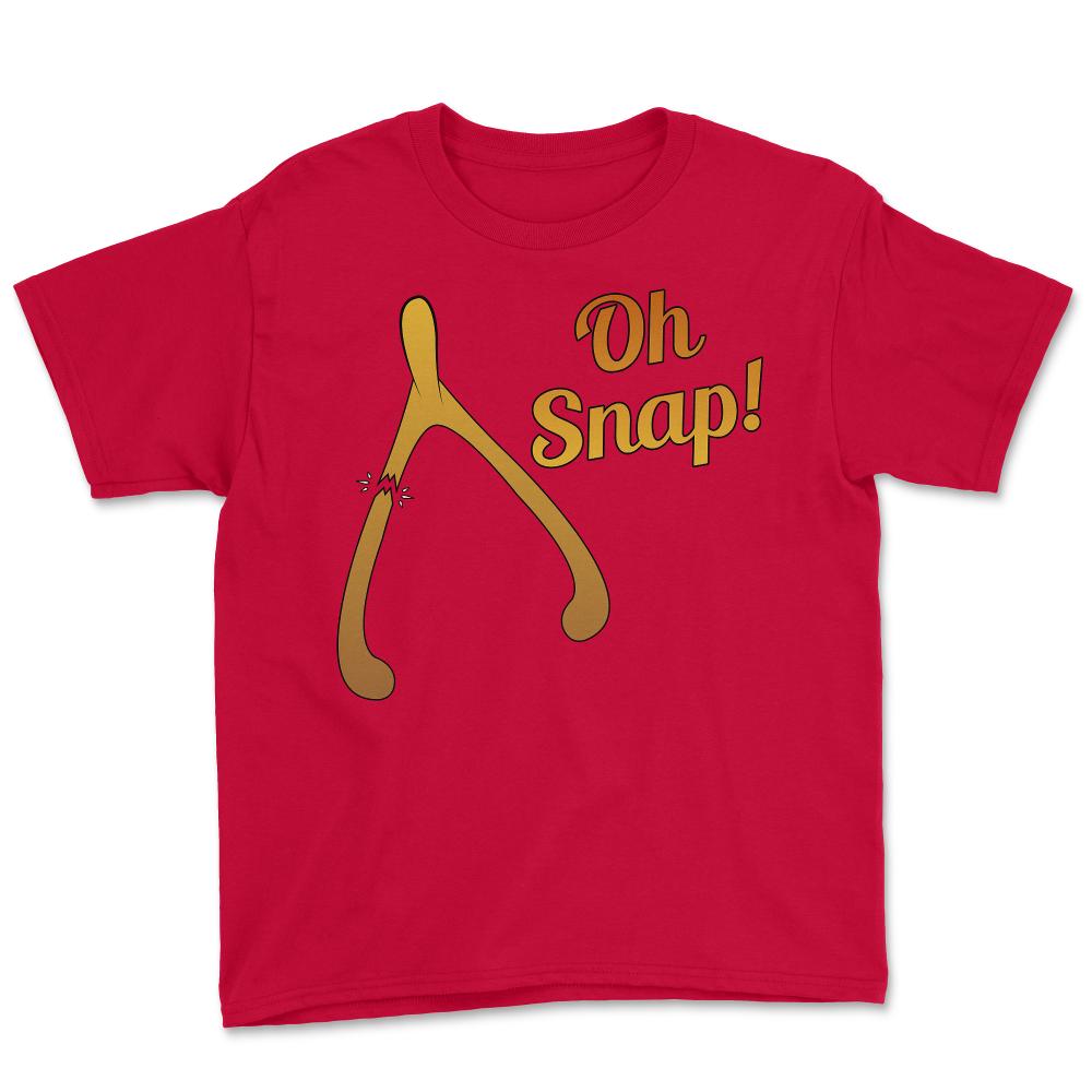 Oh Snap Thanksgiving Turkey Wishbone - Youth Tee - Red