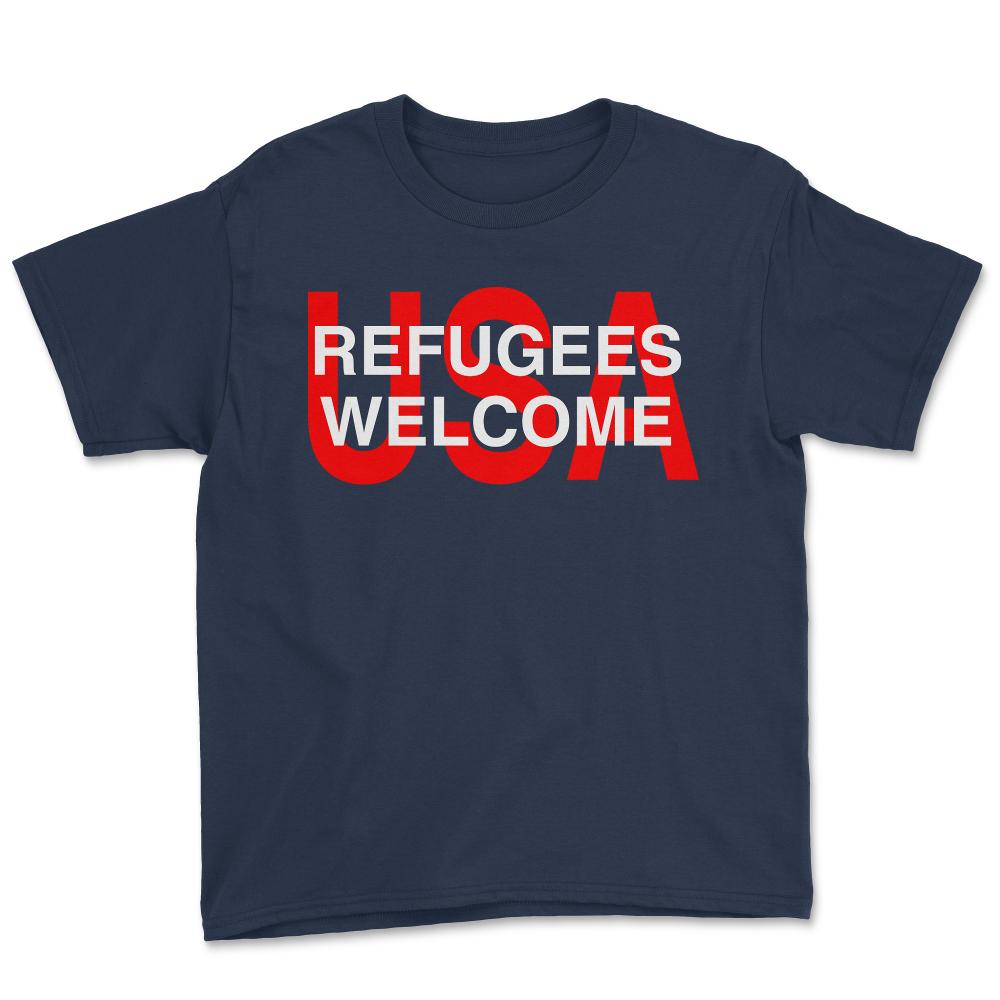 Syrian Refugees Welcome - Youth Tee - Navy