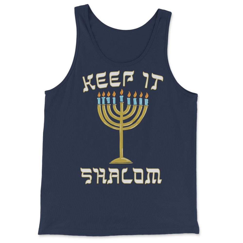 Keep is Shalom Hanukkah Menorah - Tank Top - Navy