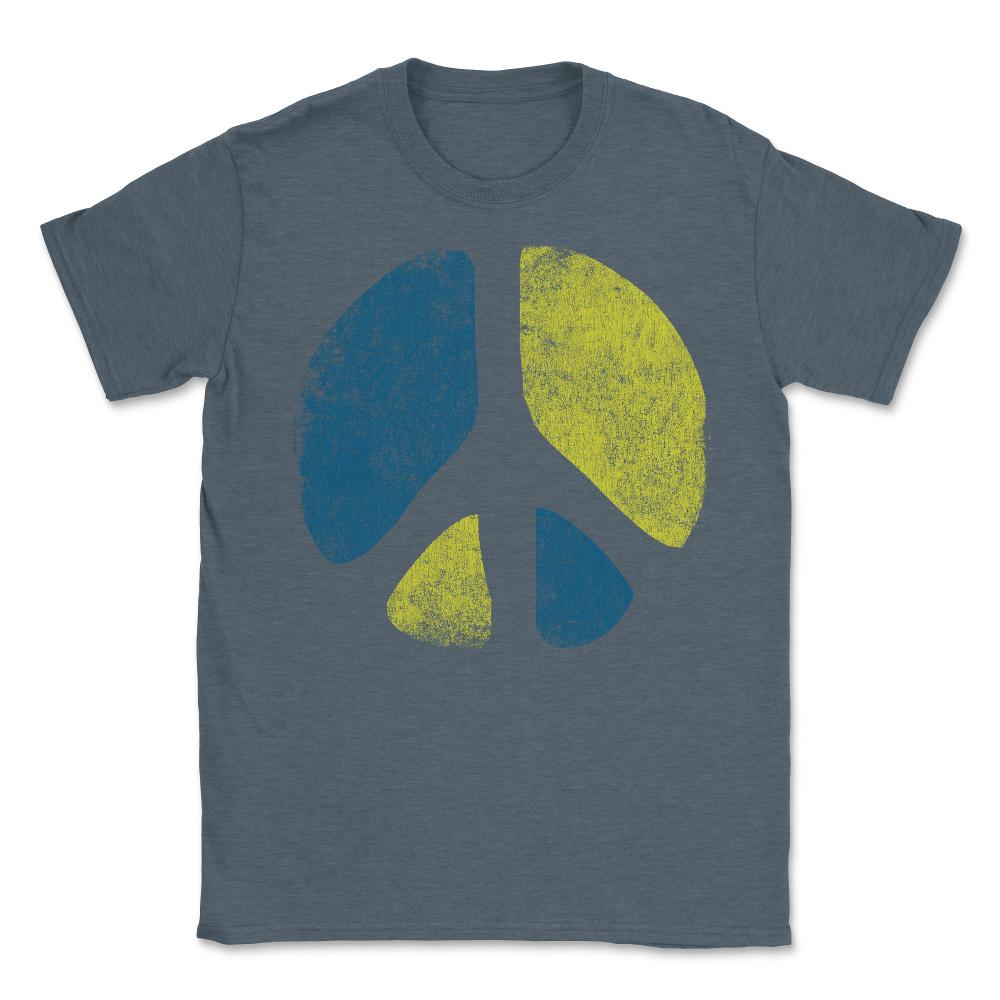 Retro Peace Sign - Unisex T-Shirt - Dark Grey Heather