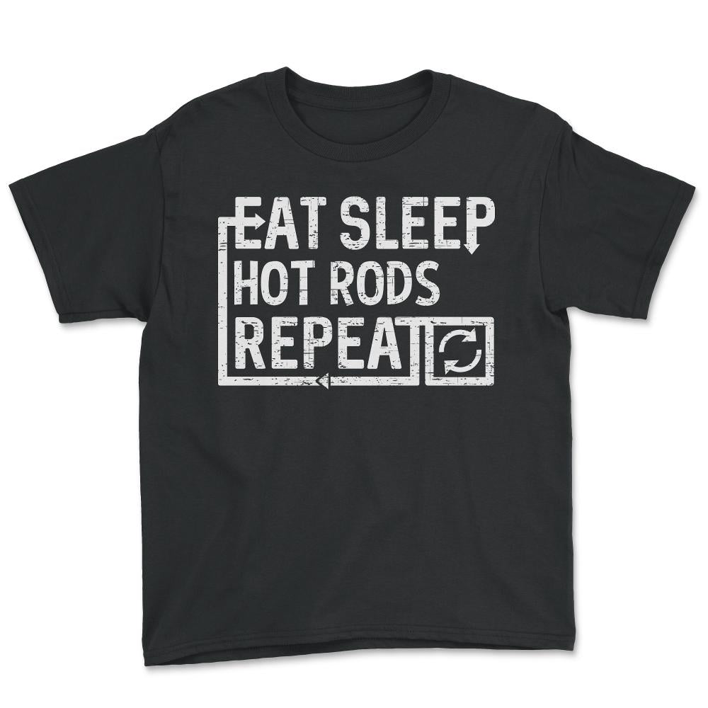 Eat Sleep Hot Rods - Youth Tee - Black