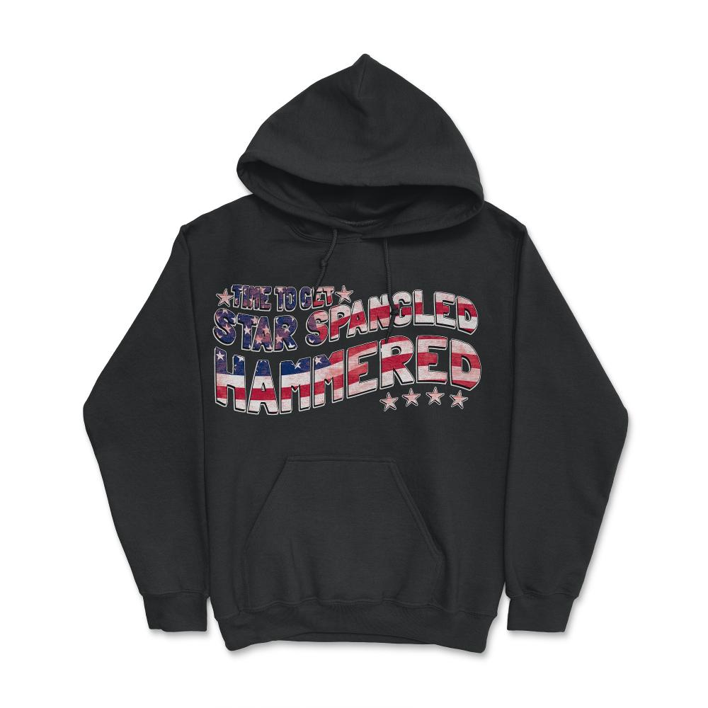 Time to Get Star Spangled Hammered 4th of July - Hoodie - Black
