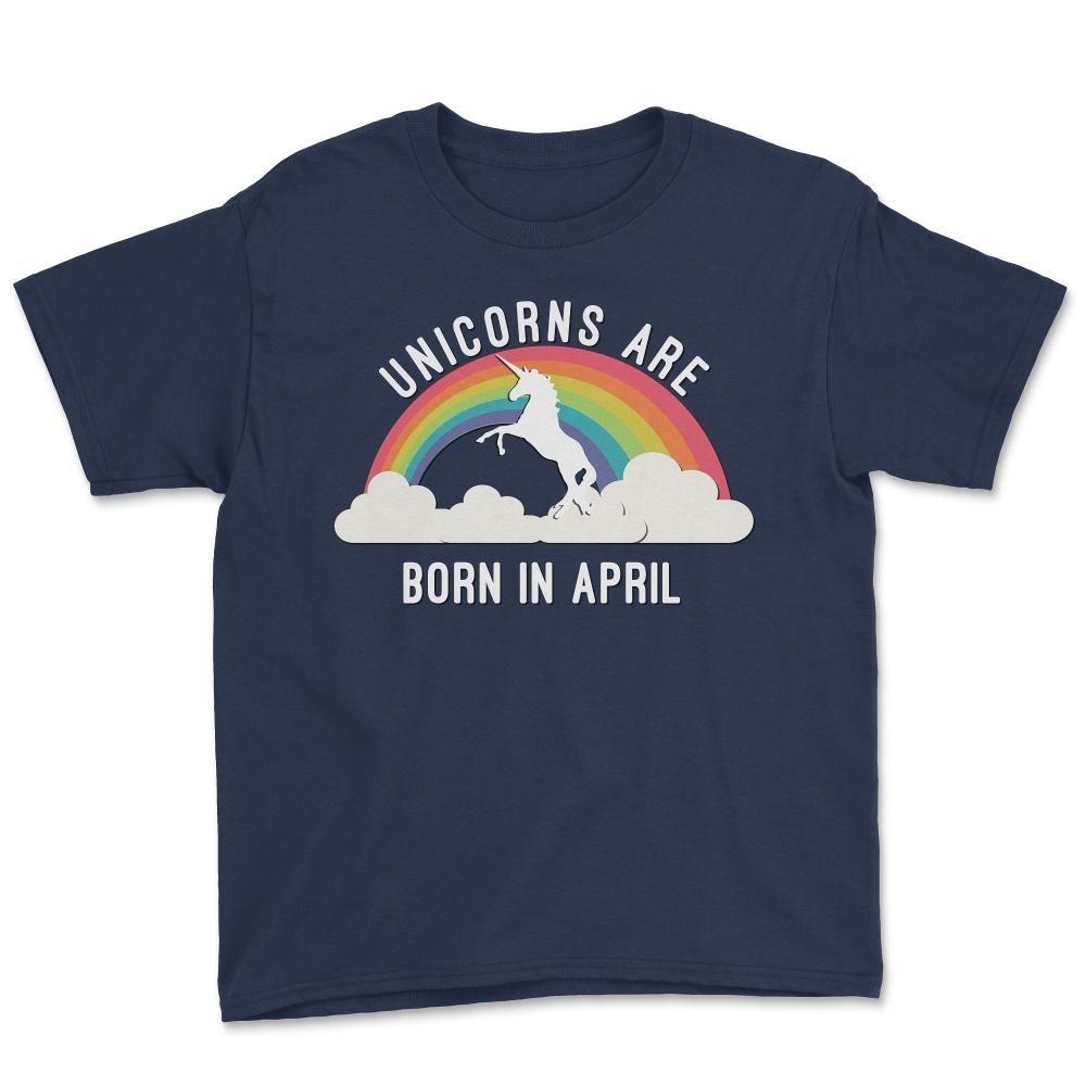 Unicorns Are Born In April - Youth Tee - Navy