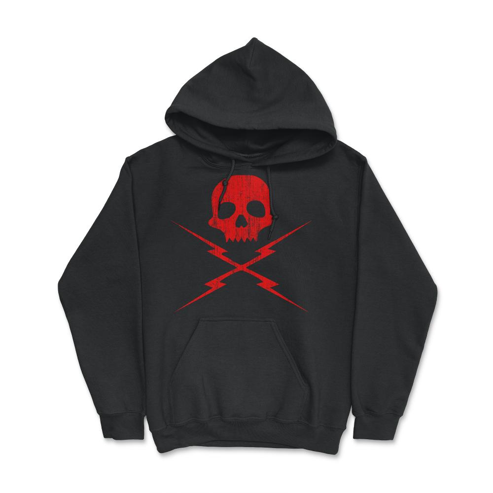 Skull And Bolts Retro - Hoodie - Black