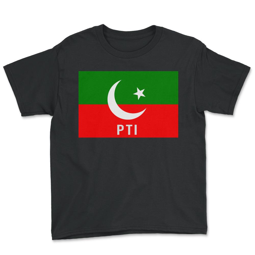 Pakistan PTI Party Flag - Youth Tee - Black