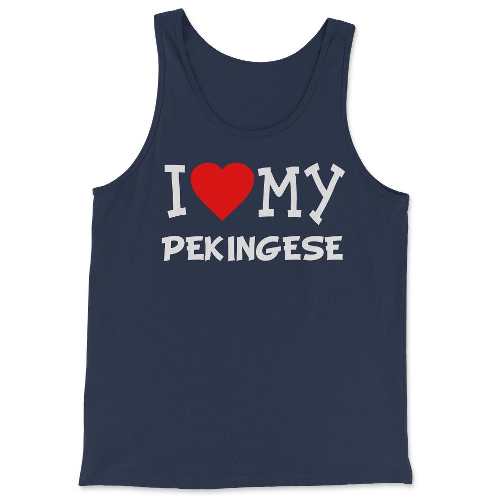 I Love My Pekingese Dog Breed - Tank Top - Navy