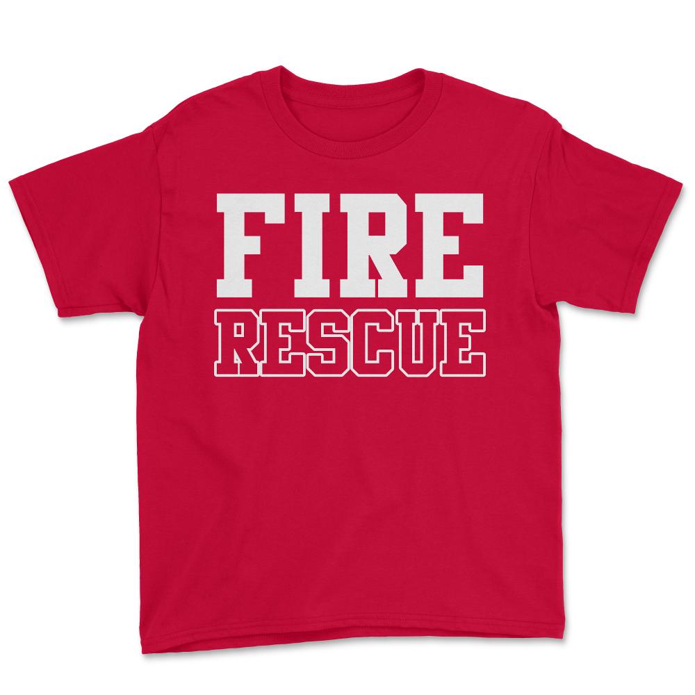 Fire Rescue Fireman - Youth Tee - Red