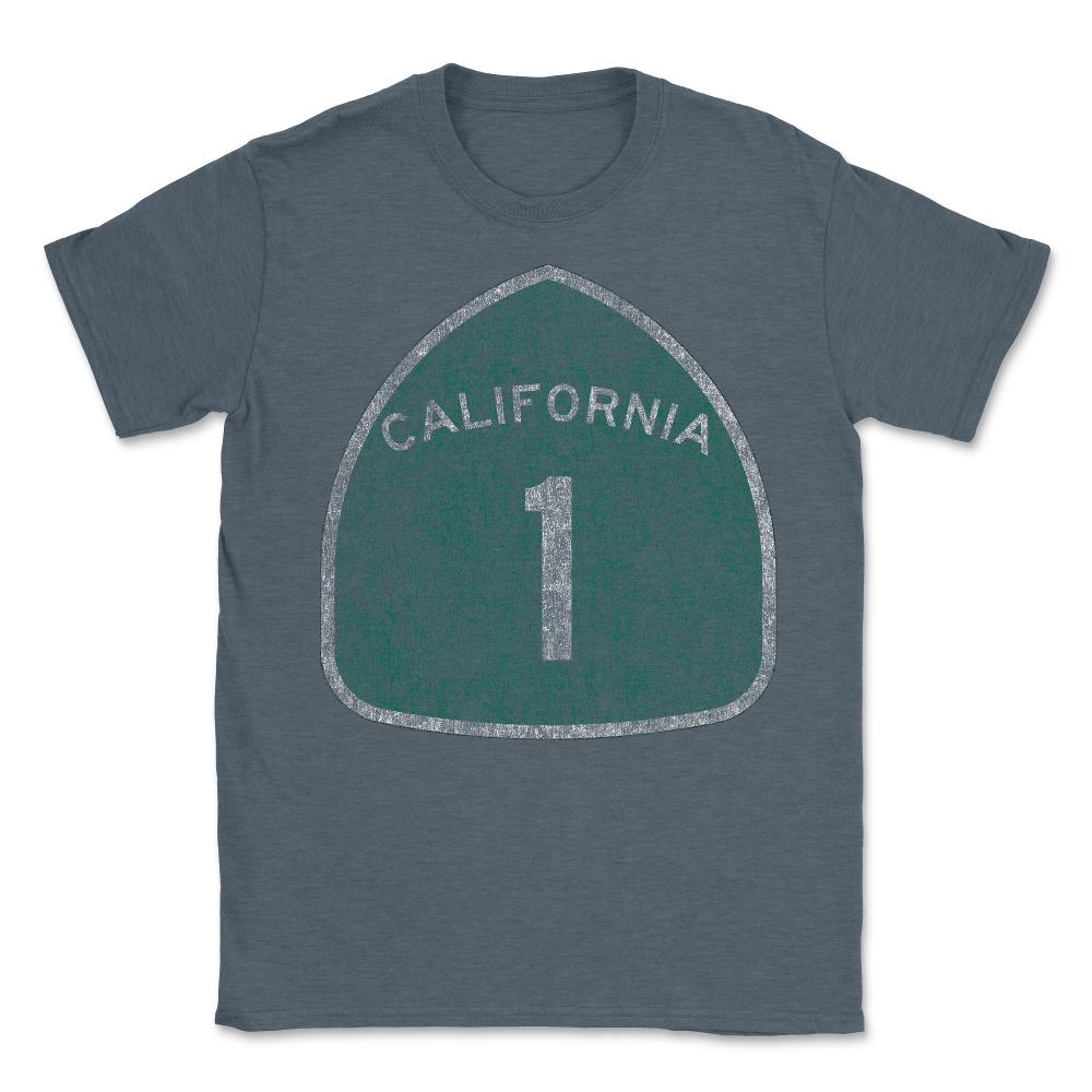 California 1 Pacific Coast Highway - Unisex T-Shirt - Dark Grey Heather