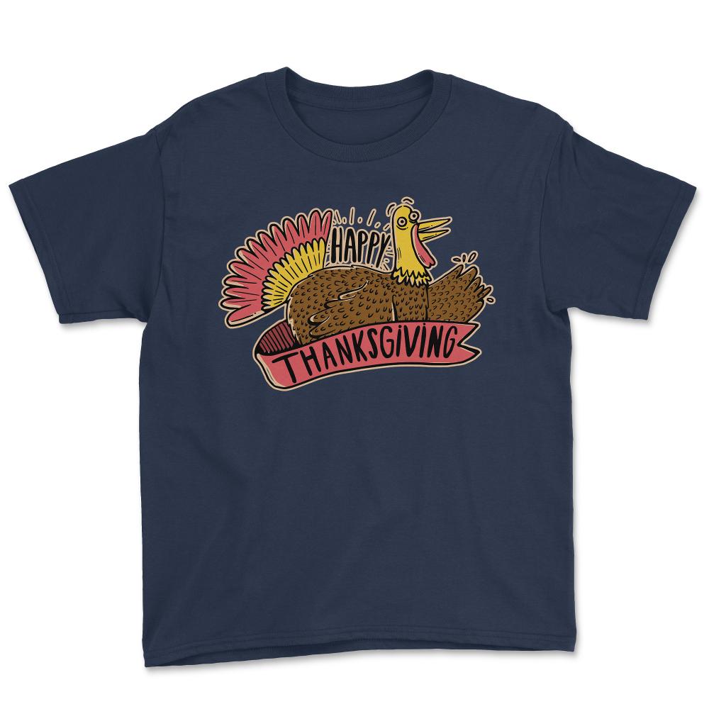 Happy Thanksgiving - Youth Tee - Navy