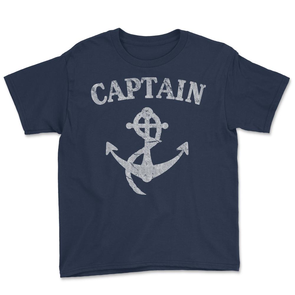 Retro Captain Of The Ship - Youth Tee - Navy