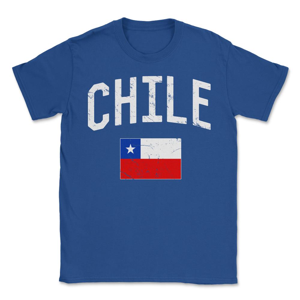 Chile Flag - Unisex T-Shirt - Royal Blue