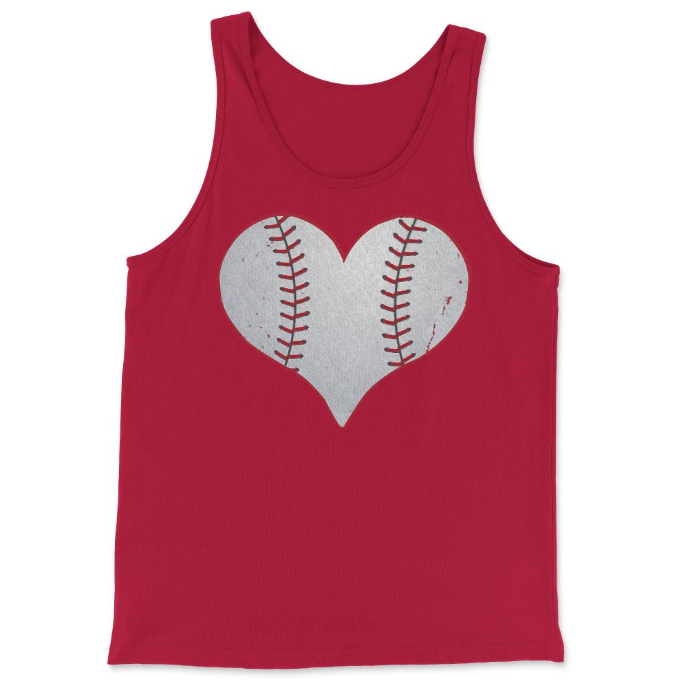 I Love Baseball Heart - Tank Top - Red
