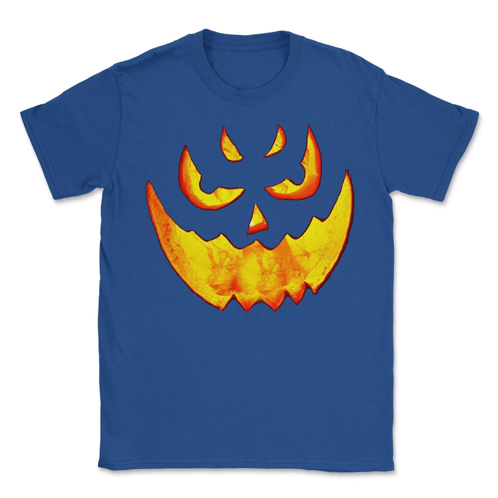 Scary Glowing Pumpkin Halloween Costume - Unisex T-Shirt - Royal Blue