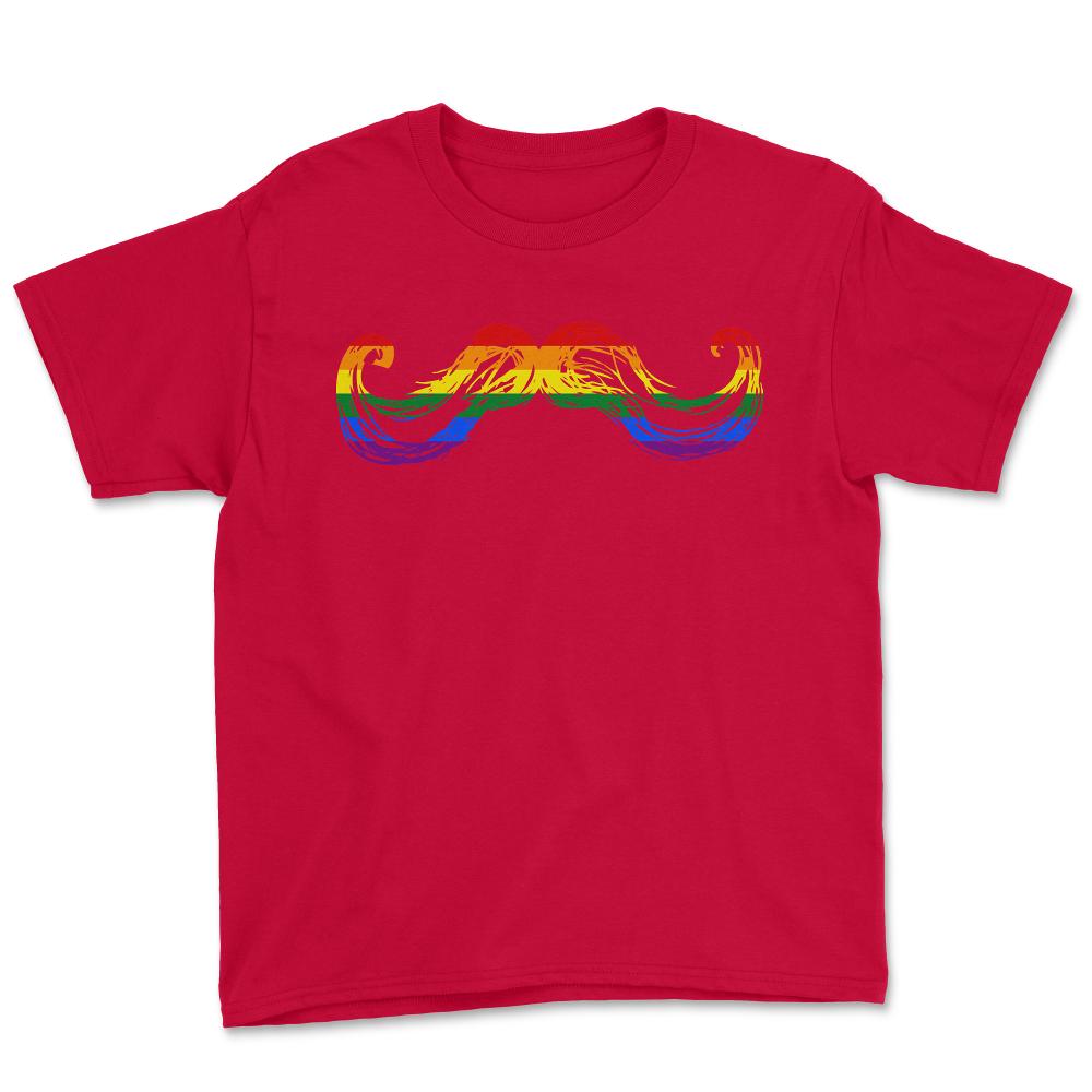 Gay Pride Mustache - Youth Tee - Red