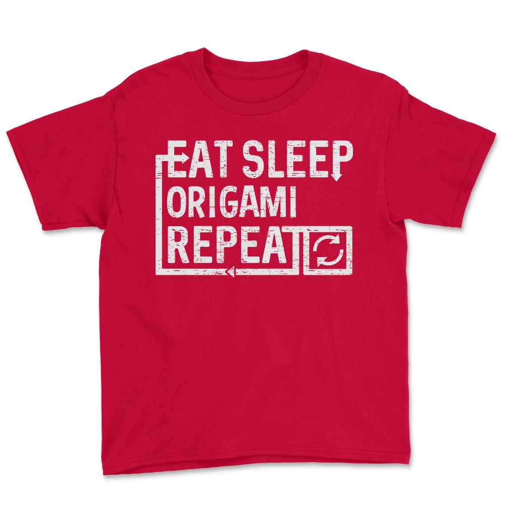 Eat Sleep Origami - Youth Tee - Red