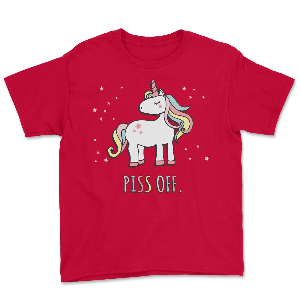 Piss Off Sarcastic Unicorn - Youth Tee - Red