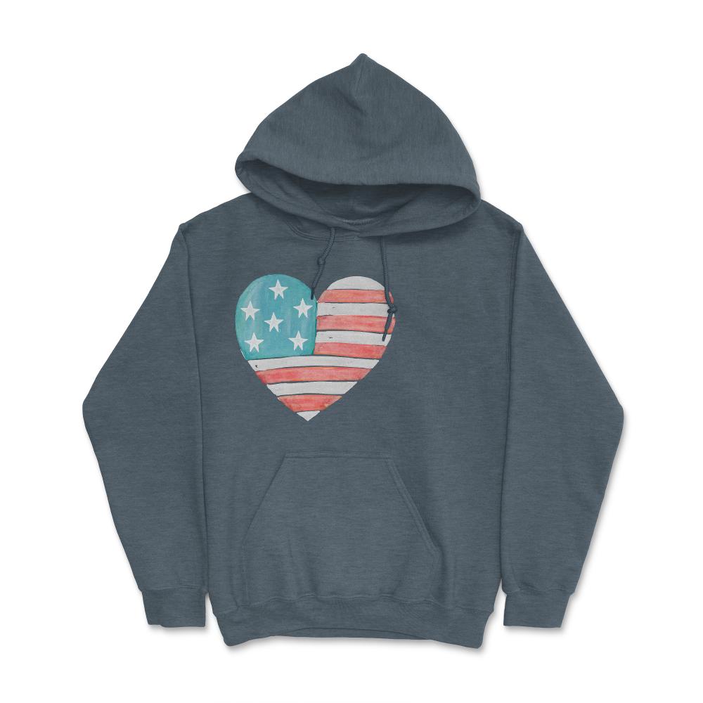 Patriotic I Love The Usa Flag - Hoodie - Dark Grey Heather