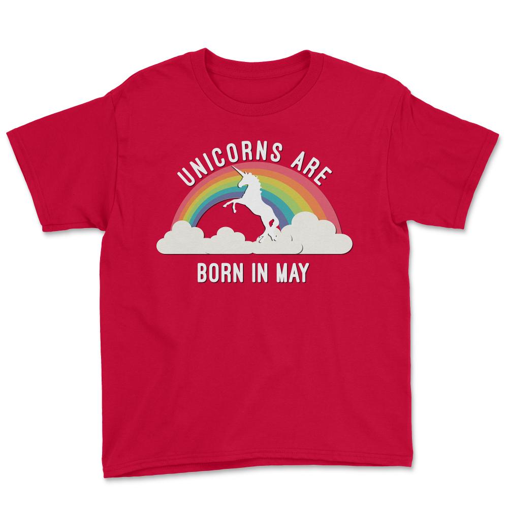 Unicorns Are Born In May - Youth Tee - Red