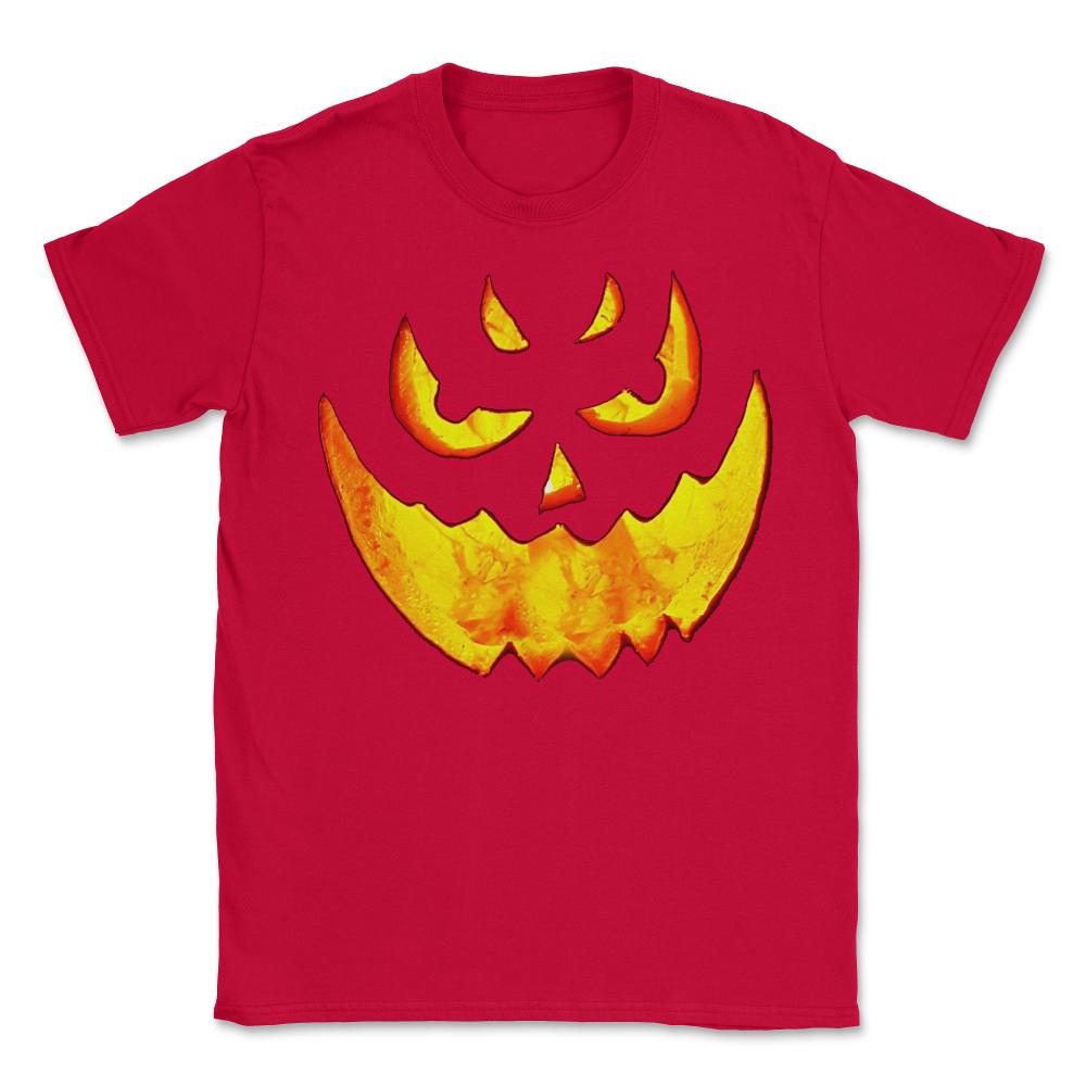 Scary Glowing Pumpkin Halloween Costume - Unisex T-Shirt - Red